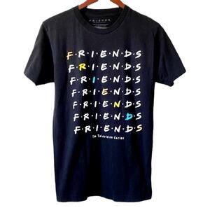 FRIENDS Graphic Statement Short Sleeve T Shirt Black Medium Casual Loungewear